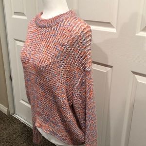 H&M orange & sky blue chunky-knit sweater